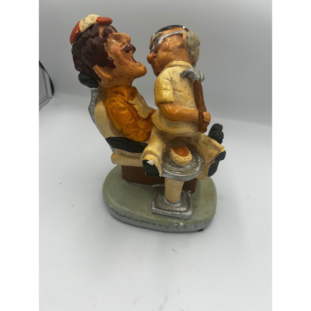 Vintage Marwal Chalkware Dentist and Patient Figurine Humorous Caricature Statue - Picture 1 of 7